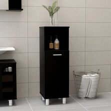 Badkamerkast 30x30x95 cm bewerkt hout zwart