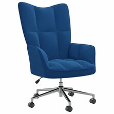 Relaxstoel fluweel blauw