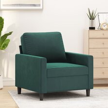 Fauteuil 60 cm fluweel donkergroen