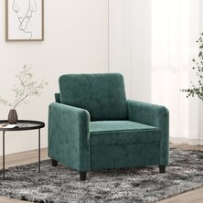 Fauteuil 60 cm fluweel donkergroen