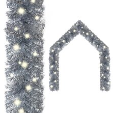 Kerstslinger met LED-lampjes 10 m zilverkleurig