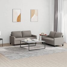 2-delige Loungeset met kussens stof taupe