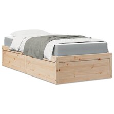 Bed met matras massief grenenhout 90x190 cm