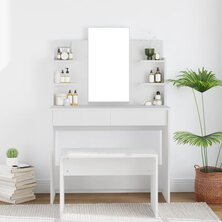 Kaptafel met spiegel 96x40x142 cm wit