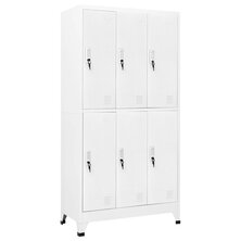 Lockerkast met 6 vakken 90x45x180 cm staal grijs 