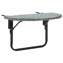 Balkontafel 60x60x40 cm poly rattan grijs