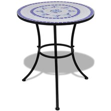 Bistrotafel 60 cm moza&iuml;ek blauw en wit