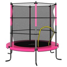 Trampoline met veiligheidsnet rond 140x160 cm roze