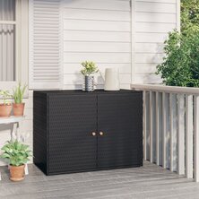 Tuinkast 100x55,5x80 cm poly rattan zwart