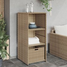 Tuinkast 50x55x115 cm poly rattan beige