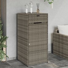 Tuinkast 55x55x111 cm poly rattan grijs