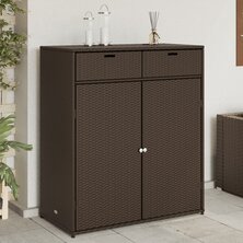 Tuinkast 105x55x113 cm poly rattan bruin