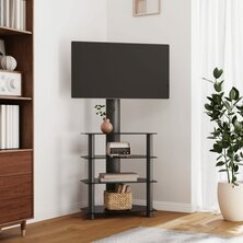 Tv-standaard hoek 4-laags voor 32-70 inch zwart