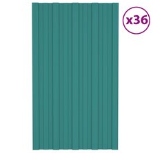 Dakpanelen 36 st 80x45 cm gegalvaniseerd staal groen