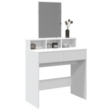 Kaptafel met spiegel 80x41x144,5 cm wit