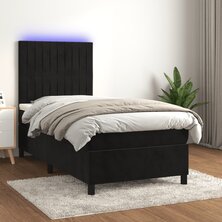 Boxspring met matras en LED fluweel zwart 80x200 cm