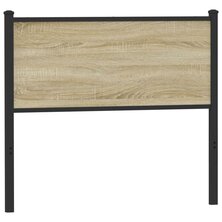 Hoofdbord 100 cm bewerkt hout en staal sonoma eikenkleurig