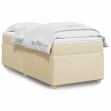 Boxspring met matras stof cr&egrave;mekleurig 80x200 cm