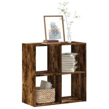 Boekenkast 68,5x32x68,5 cm bewerkt hout gerookt eikenkleurig