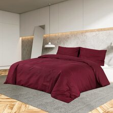 Dekbedovertrekset lichtgewicht 260x220 cm microvezel bordeaux