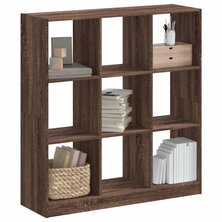 Boekenkast 102x32x108 cm bewerkt hout bruin eikenkleurig