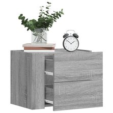 Nachtkastjes 2 st wandgemonteerd 45x30x35 cm grijs sonoma eiken