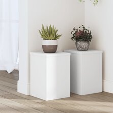 Plantenstandaards 2 st 20x20x30 cm bewerkt hout wit