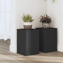 Plantenstandaards 2 st 20x20x30 cm bewerkt hout zwart