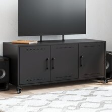 Tv-meubel 100,5x39x43,5 cm koudgewalst staal zwart