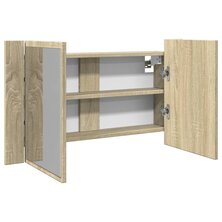 Spiegelkast LED 80x12x45 cm bewerkt hout sonoma eikenkleurig