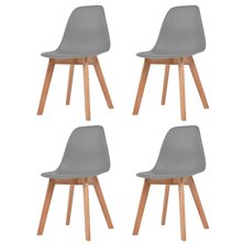 Eetkamerstoelen 4 st kunststof grijs