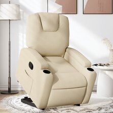 Sta-op-stoel verstelbaar stof cr&egrave;mekleurig