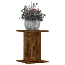 Plantenstandaards 2 st 30x30x40 cm bewerkt hout gerookt eiken