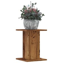 Plantenstandaards 2 st 30x30x40 cm bewerkt hout oud houtkleurig