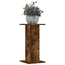 Plantenstandaards 2 st 30x30x60 cm bewerkt hout gerookt eiken