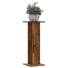 Plantenstandaards 2 st 30x30x80 cm bewerkt hout oud houtkleurig