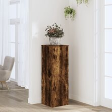 Plantenstandaard 33x33x100 cm bewerkt hout gerookt eikenkleurig