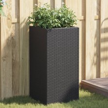 Plantenbakken 2 st 40x40x80 cm poly rattan zwart