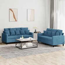 2-delige Loungeset met kussens fluweel blauw