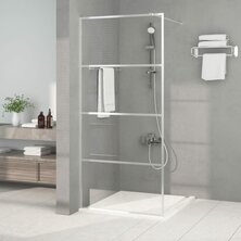 Inloopdouchewand 90x195 cm transparant ESG-glas zilverkleurig