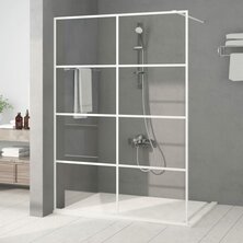 Inloopdouchewand 140x195 cm transparant ESG-glas wit