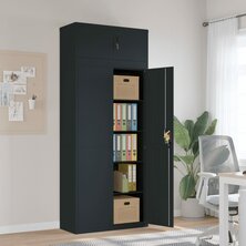 Archiefkast 90x40x220 cm staal antracietkleurig