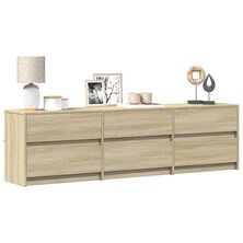 Tv-meubel met LED 180x34x50 cm bewerkt hout sonoma eikenkleurig