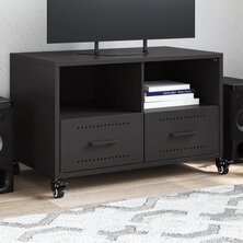 Tv-meubel 68x39x43,5 cm koudgewalst staal zwart