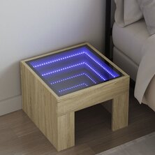 Nachtkastje met Infinity LED 40x40x30 cm sonoma eikenkleurig