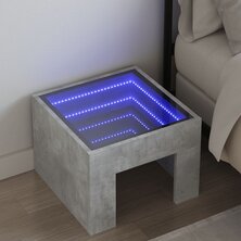 Nachtkastje met Infinity LED 40x40x30 cm betongrijs