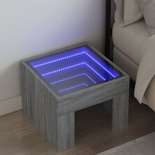 Nachtkastje met Infinity LED 40x40x30 cm grijs sonoma eiken