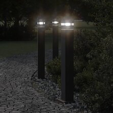 Vloerlampen voor buiten 3 st 80 cm aluminium zwart