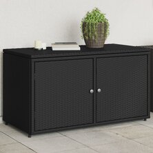 Tuinkast 110x55x60,5 cm poly rattan zwart