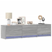 Tv-meubel met LED 165x34x40 cm bewerkt hout grijs sonoma eiken